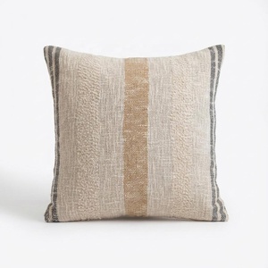 High Quality Woven Striped Grid <b>Throw</b> <b>Pillow</b> Cover Cotton Cushion Cover Plain Sofa Cushion Decorative Home Case - Product Image 1