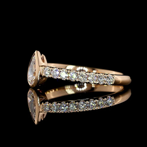 Rose Gold Pear Cut Diamond Engagement <b>Ring</b> Classic Women's <b>Fine</b> Jewelry - Product Image 2