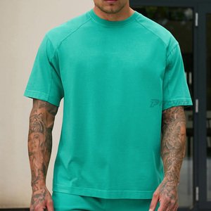Custom Men's Gym T-<b>Shirt</b> Knitted <b>Polyester</b>/Cotton Breathable Fitness Apparel - Product Image 4