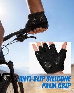 Guantes de Ciclismo -[Almohadilla de Gel de 6MM] Medios Dedos con Absorción de Impactos, Antideslizantes, para Entrenamiento, Levantamiento de Pesas, Actividades al Aire Libre, Motocross - Product Image 4