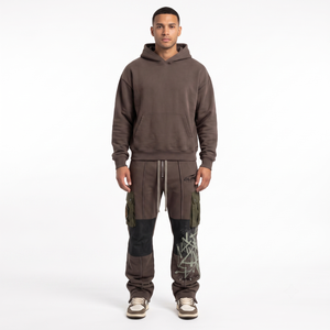 Pantalones Deportivos Cargo de Felpa Francesa de Algodón Grueso para Hombre, Transpirables, con Cierre de Cordón Elástico, Ropa Urbana Premium Personalizada - Product Image 1