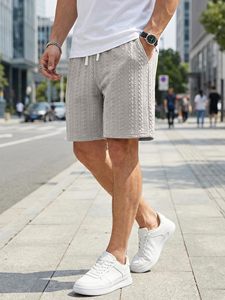 Shorts de sport pour hommes en toile de polyester, taille mi-haute, respirants, élastiques, avec poches, personnalisables avec logo, grandes tailles - Product Image 3