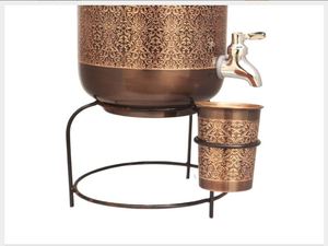 Copper-Treated Double Wall <b>Water</b> <b>Container</b> with Straw and Handle-Morning Drinking Solution Easy & Healthy Storage & Serving - Product Image 2