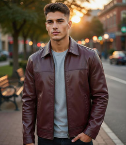 Veste en cuir de qualité supérieure, design personnalisé, dernière collection Comfortex International, style streetwear, col carré, pour homme - Product Image 4