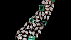 Collar de Diamantes Cultivados en Laboratorio de Lujo con Esmeralda |   Collar llamativo para la fiesta nupcial |   Plata S925 con baño de oro rosa y corte marquesa - Product Image 6