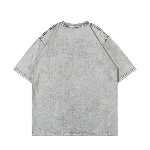 Men Acid <b>Wash</b> Streetwear T Shirt Hip Hop Cotton Vintage Style Custom Logo Printed Washed T Shirts Wholesale Supplier - Product Image 2