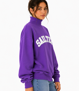 Pull à col roulé décontracté pour femme, écologique, respirant, léger, 100% coton, sweat-shirt oversize d'hiver, manches régulières - Product Image 1