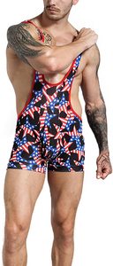 Five B Singlet de lucha libre para hombre con estampado de bandera estadounidense, cuello en V profundo, sin mangas, ajustado, que absorbe la humedad, ropa deportiva de compresión - Product Image 6