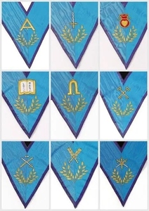 Craft Lodge <b>Foundation</b> Renewal Set #1 Memphis-Misraim Rite Embroidered Beads Luxury Fashion Leather Custom Size Regalia Blue L - Product Image 5