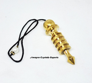 Péndulo Metálico Dorado ISIS 4 Hecho a Mano para Radiestesia - Péndulo Metálico Metafísico de la Nueva Era a un Precio Razonable en Amayra Crystal - Product Image 3