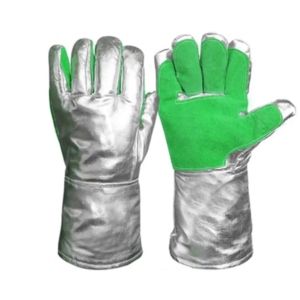 Guantes de Soldadura Antideslizantes de Cuero Reforzado con Aluminio, Protección para Manos con Puño de Seguridad Industrial para Construcción - Product Image 3
