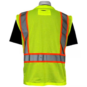 Chaleco de Seguridad Reflectante de Alta Visibilidad para Hombre, Chaleco de Trabajo Transpirable de Malla con Múltiples Bolsillos y Cierre de Cremallera para Uso en Exteriores de Verano - Product Image 6