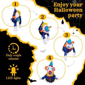 Clown Gonfiabile Spaventoso di Halloween con Luci LED da 1 Metro e Mezzo, che Esce dalla Finestra, Decorazioni Esterne per Giardino - Product Image 5