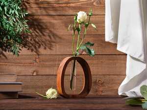 Walnut Wood Flower <b>Vase</b> Tabletop Hydroponic Creative <b>Small</b> Flower <b>Vase</b> Wholesale Creative Glass Tube Walnut Wood Simple Desktop - Product Image 4