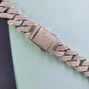 Collar de Cadena Cubana de Plata de Ley 925 con Moissanita de Corte Brillante, Estilo Hip Hop, Regalo de Aniversario de Bodas para Mujer - Product Image 5