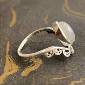 Natural Moonstone Marquise Cut Crown <b>Ring</b> in 925 Sterling Silver <b>Boho</b> Style <b>Ring</b> Gemstone Gift Jewelry - Product Image 4