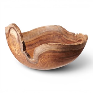 Frutero Artesanal de Madera de Raíz de Teca Sólida con Borde Natural, Centro de Mesa Decorativo para Hotel, Villa, Proveedor Mayorista - Product Image 2