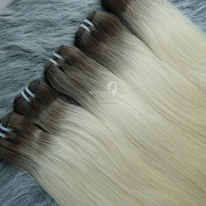 Extensions de cheveux vietnamiennes sans silicone, en gros, vierges, double trame, fabriquées à la machine, douces, soyeuses, lisses, toutes couleurs - Product Image 1