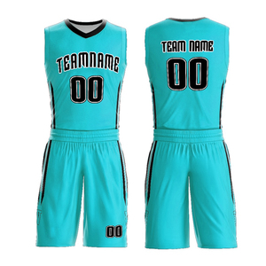 Ensemble de shorts et maillots de basketball personnalisés en gros avec nom d'équipe sur le devant, impression de logo personnalisé, uniforme par sublimation, OEM ODM, marque privée - Product Image 5
