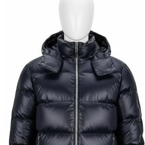 Chaqueta de Invierno Acolchada Personalizada con Logotipo para Hombre, Chaqueta de Poliéster Negra para Exteriores - Product Image 2