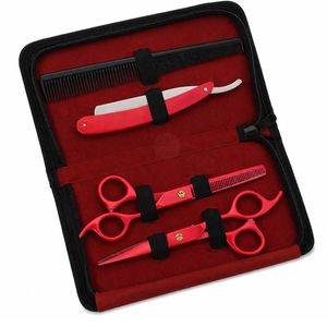 Ciseaux de barbier professionnels unisexes pour la coupe et l'effilage des cheveux, ciseaux droits avec étui noir gratuit - Product Image 6