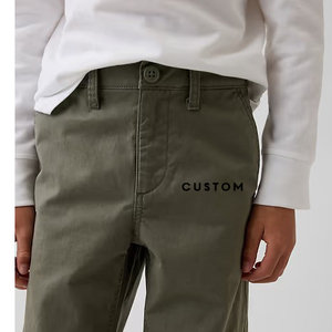Pantalones de Uniforme Escolar Modernos, Corte Recto y Relajado, Color Caqui - Product Image 1