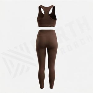 Ensemble de yoga pour femmes, vêtements de fitness, soutien-gorge de sport et leggings, tenue de sport pour la gym, l'entraînement et les exercices, couleur personnalisée - Product Image 2