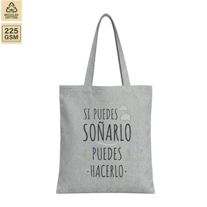 Bolsa de Compras Promocional de Algodón Reciclado de 225 GSM, 37x41 cm, Plana, con Logotipo Personalizado, Venta al Por Mayor, Modelo OEM SS558-R - Product Image 1