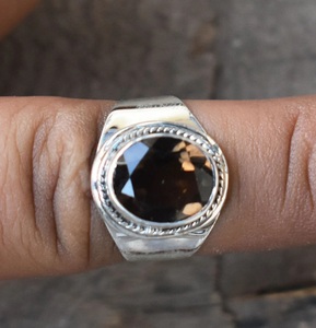 Natural Smokey Topaz <b>Ring</b> 925 Sterling Silver Handmade <b>Fine</b> Jewelry Women's Statement <b>Ring</b> - Product Image 3
