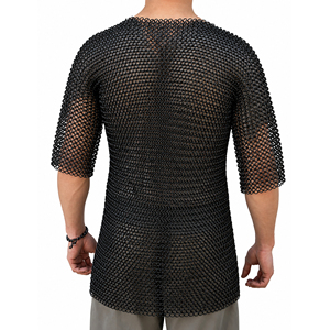 Auténtica Camisa de Cota de Armadura Medieval de Acero Suave, de Media Manga, Hecha a Mano, con Anillos de 0,9 mm, para Disfraz de Reenactamiento, Armadura Histórica - Product Image 5