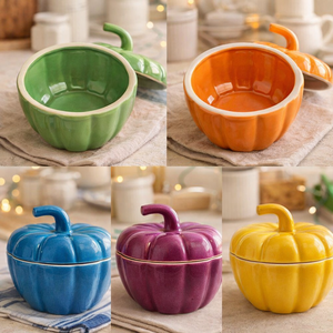 Tarro de mantequilla de cerámica con forma de calabaza de Halloween, plato de mantequilla de cerámica, recipiente de mantequilla de cerámica con tapa, tarro de mantequilla de cerámica con tapa - Product Image 3