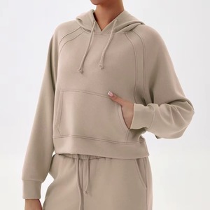 Sudadera con Capucha Informal y Transpirable para Mujer, para Yoga, Deportes, Entrenamiento, Correr, Holgada, con Bolsillo Delantero, Cuello con Capucha, Otoño Invierno, 100% - Product Image 3