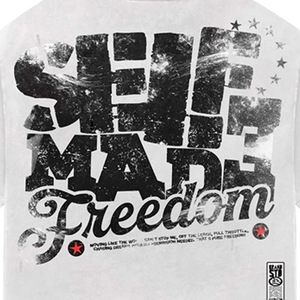 Self Made Freedom Printed Regular Fit <b>Men's</b> Formal T-Shirt Short Sleeve <b>Turtleneck</b> 100% Cotton Solid Front Logo - Product Image 5