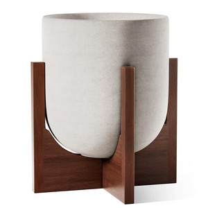 Handcrafted Walnut Wood <b>Ceramic</b> <b>Flower</b> <b>Pot</b> Planter Wholesale | Moradabad - Product Image 1