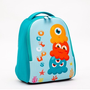 Cartoon cute children’s <b>backpack</b> neoprene kids bag soft air permeable octopus printing - Product Image 2