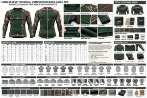 Ropa Interior Térmica y de Compresión para Caza |   Camuflaje Verde Oliva - Seis Colores |   Tela Elástica en Cuatro Direcciones |   Camisa de Manga Larga | - Product Image 6