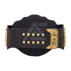 Professional Wrestling Belt <b>Adjustable</b> <b>Strap</b> Gold Plated Center Plate Leather Wrestling Belt - Product Image 6