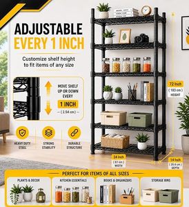 Estante de Almacenamiento Metálico Resistente de 5 Niveles, Organizador Industrial de Cocina Tipo Vertical para Especias y Alimentos - Product Image 3