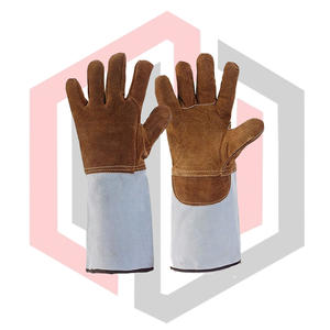 Gants de soudeur en cuir résistant au feu, sans silicone, anti-vibration, avec manchette de sécurité, résistants à la chaleur, antistatiques, résistants aux déchirures - Product Image 1