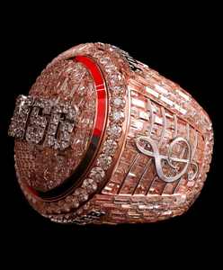 Rose Gold Plated <b>Solid</b> <b>Silver</b> Iced Out VVS Moissanite Diamond Championship Ring For Men - Product Image 5