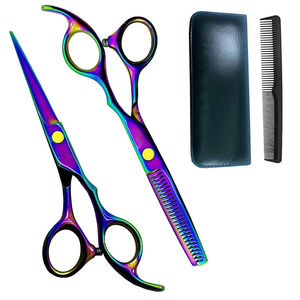 Nouvel arrivage : Ciseaux professionnels à effiler les cheveux, manche en céramique de qualité, lame en acier inoxydable ultra-affûtée, outil de beauté - Product Image 1