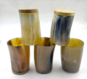 Taza de cuerno para beber ecológica hecha a mano/Material Natural de vidrio Logotipo personalizado Característica pulida para artesanías naturales de Navidad - Product Image 5