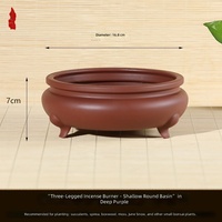 Pot de fleurs de style chinois en résine plastique épaissie à trois pieds, en forme de tambour, pour plantes succulentes et bonsaïs, idéal pour le bureau