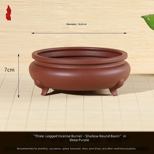 Maceta de Resina Plástica de Tres Patas, Estilo Chino, en Forma de Tambor, para Uso en Escritorio <span class=keywords><strong>con</strong></span> Plantas Suculentas y Bonsáis - Product Image 3