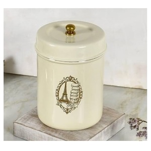 Nuts <b>Snacks</b> & Dry Fruits Fresh & Organized Jar Fabulous Look Enamel Finishing Metal <b>Container</b> With Handmade Lid - Product Image 2