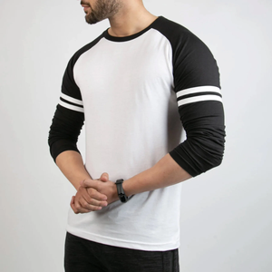 Camiseta de Manga Larga para Hombre, Diseño Liso, Cuello Alto, 100% Algodón, Ecológica, Venta al Por Mayor, Alta Calidad - Product Image 2