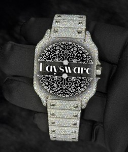 Top Selling Fashion VVS1 Moissanite Diamond <b>Skeleton</b> Mechanical <b>Watch</b> Hip Hop Diamond Wristwatch Steel - Product Image 4