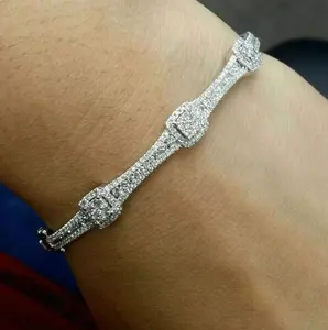 Bracelet tennis large pour femme Tishya Diamond 15 carats, moissanite véritable taille ronde, argent sterling 925 - Product Image 5