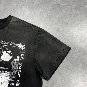 Camiseta de Hombre Oversize con Estampado Gráfico DTG, 100% Algodón, Estilo Vintage, Lavado a la Piedra, Efecto Desgastado y Roto - Product Image 5