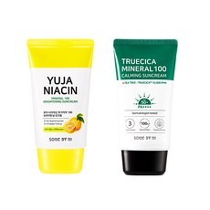 Ensemble de crème solaire éclaircissante Mi Yuja Niacin Mineral SPF50+ PA++++ 100 50ml, crème solaire apaisante pour le visage 50ml, ensemble à prix réduit - Product Image 1